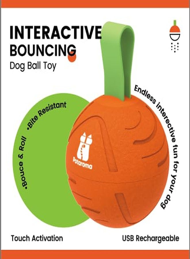 Potaroma Dog Ball Toys with Rope, Interactive Motion Activated 3 Mode Automatic Bouncing Ball Toys Durable E-TPU Material for Medium/Large Dogs, USB Rechargeable 3.2 Inches - Image 4